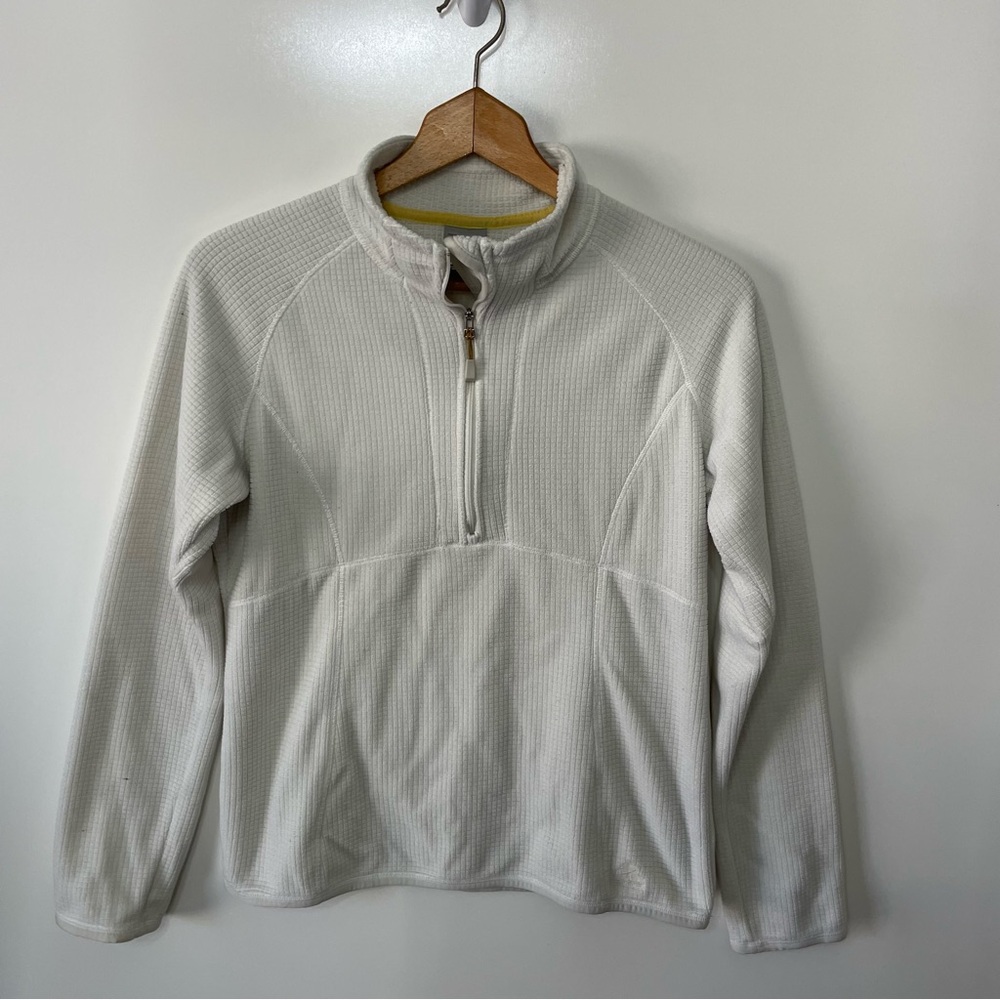 Nike ACG 1/4 Zip Pullover Textured ThermaFit Creamy White Womens M Running Gorp